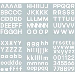 plakletters wit | alfabet stickers | met cijfers | hoogte 4 cm